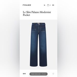 Frame Denim Le Slim Palazzo Jeans - Indigo Blue size 27